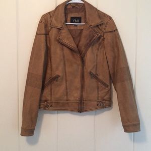 YMI Congac Faux Leather Moto Jacket XL